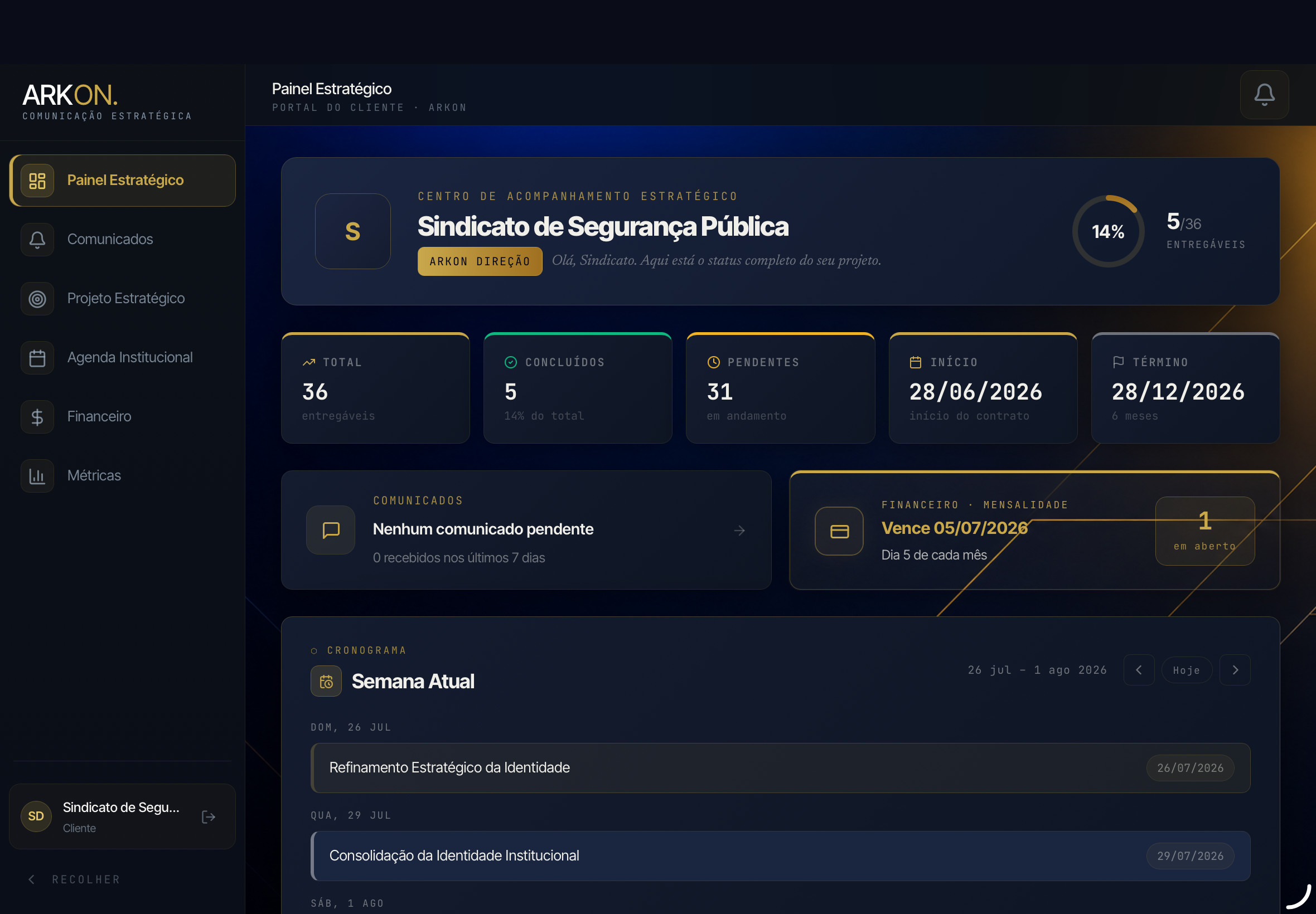 Sistema ARKON — Painel do Cliente